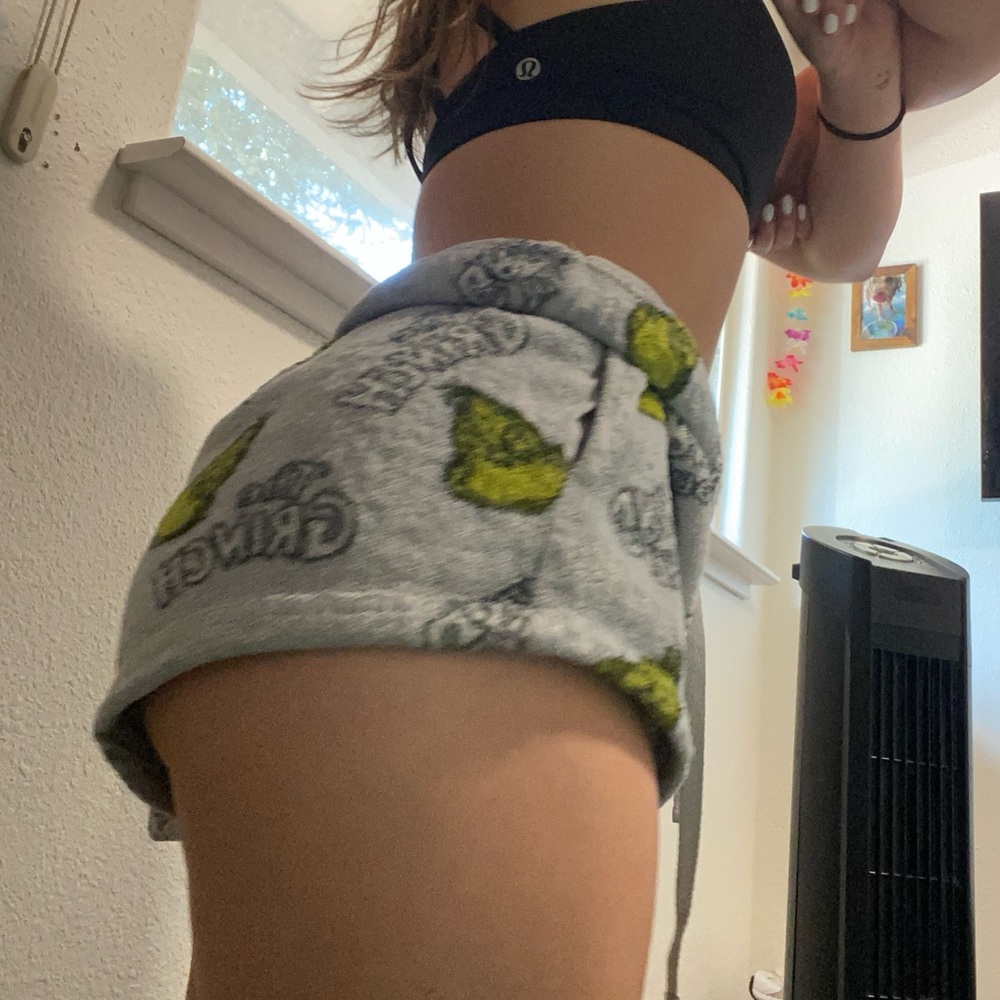 Plush Grinch christmas shorts